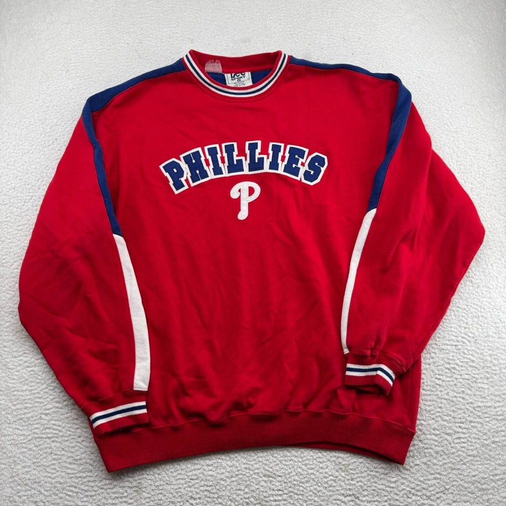 Vintage Lee Sport Philadelphia Phillies Sweatshirt Mens XL Red Crewneck Stitched